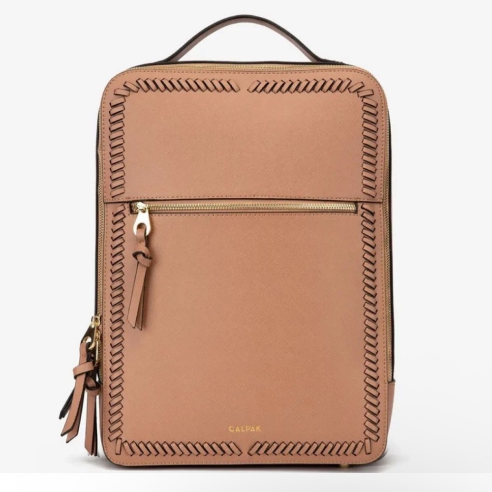 Calpak Brown Backpack with Braided Trim